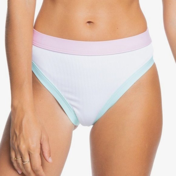 Roxy Pastel Surf High-Leg Bikini Bottoms - Picture 1 of 4